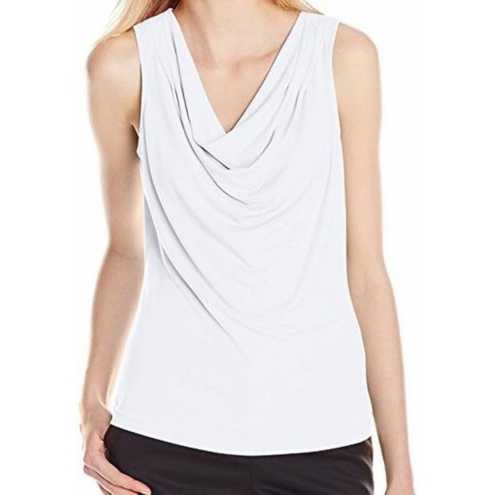 NWT Women's White Calvin Klein Sleeveless Blouse Size M